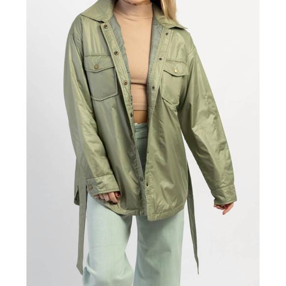 NEW MIMOSA throw go laurel shirt jacket in green - Picture 5 of 9